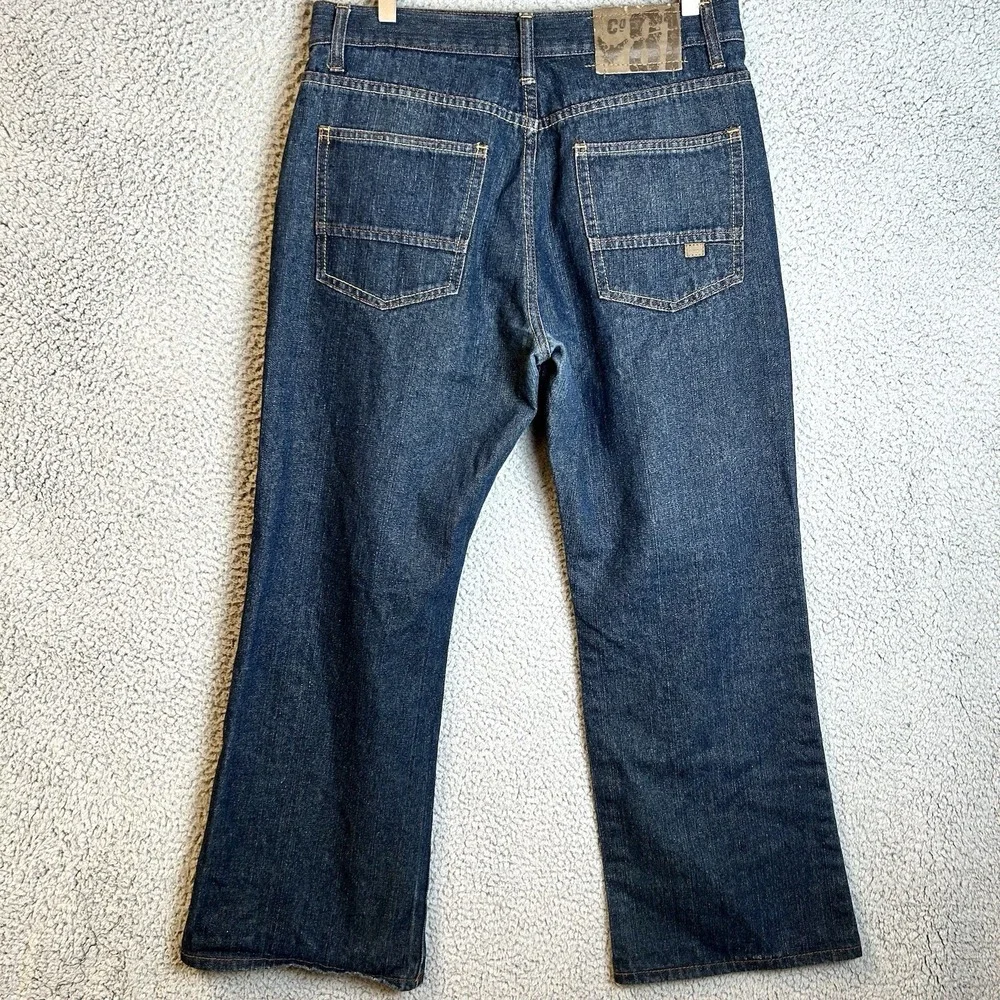 Company 81 Mens Jeans 32X28 Blue Straight Dark Wash Denim Solid 5 Pockets